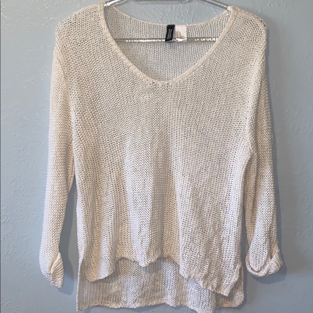 Cream Knit Long-Sleeve